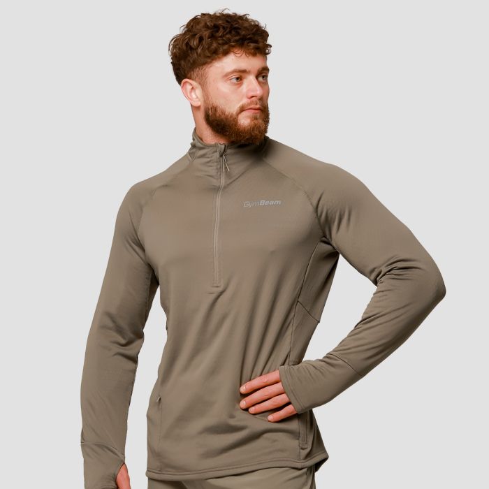 Bežecká mikina 1/2 Zip Pulse Vetiver - GymBeam XXL