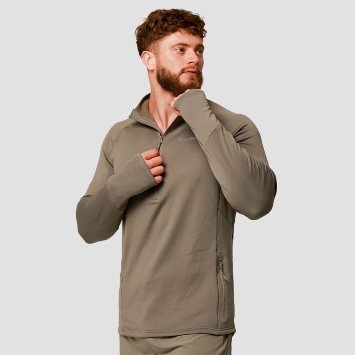 Bežecká mikina 1/2 Zip Pulse Vetiver - GymBeam XXL