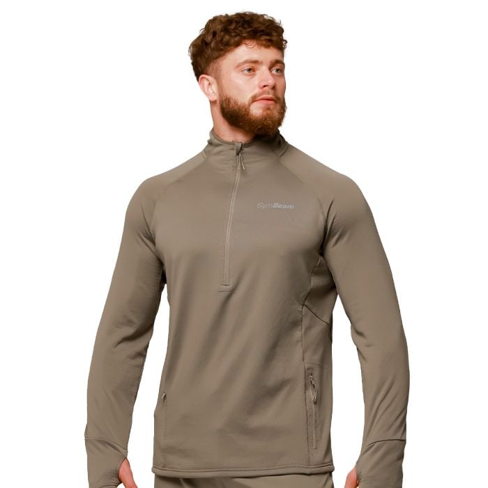 Bežecká mikina 1/2 Zip Pulse Vetiver - GymBeam XXL