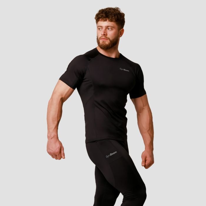 Bežecké tričko Pulse Black - GymBeam L