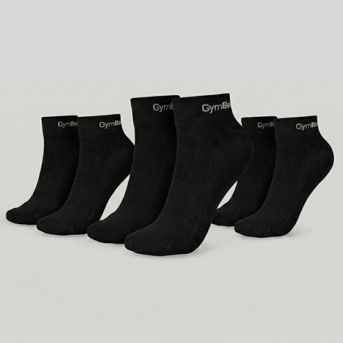 GymBeam Ponožky Quarter 3Pack Black  S