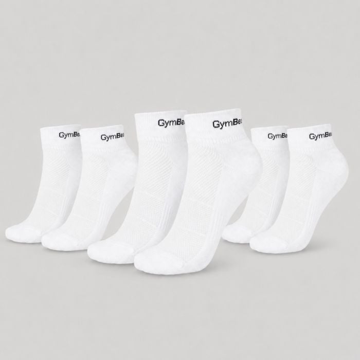 GymBeam Ponožky Quarter 3Pack White  XL