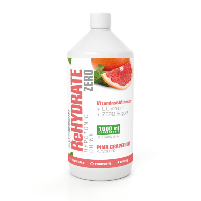 GymBeam Iontový nápoj ReHydrate ZERO ružový grapefruit