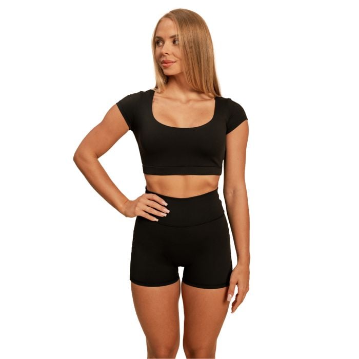 Dámske tričko Cropped Sense Black - BeastPink XS