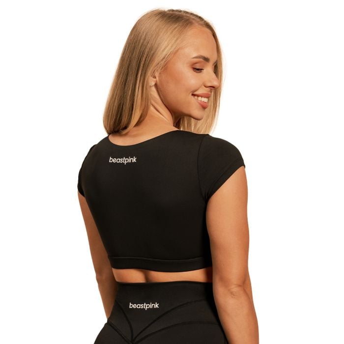 Dámske tričko Cropped Sense Black - BeastPink XS