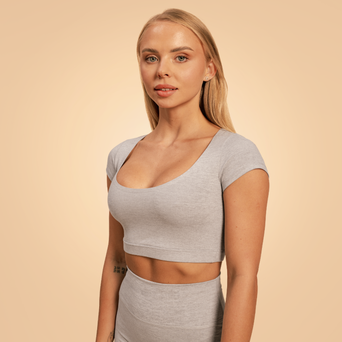 Dámske tričko Cropped Sense Grey - BeastPink S
