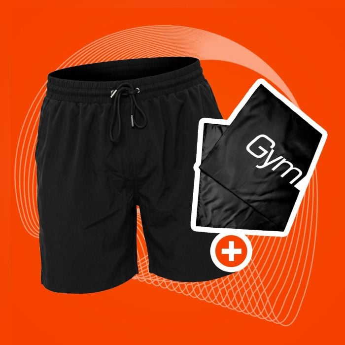 GymBeam Pánske plavecké šortky Black  SS