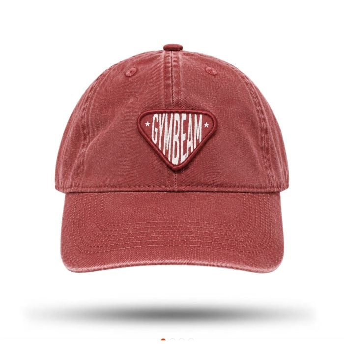 GymBeam Šiltovka Sunday Dad Cap Washed Red  UNI