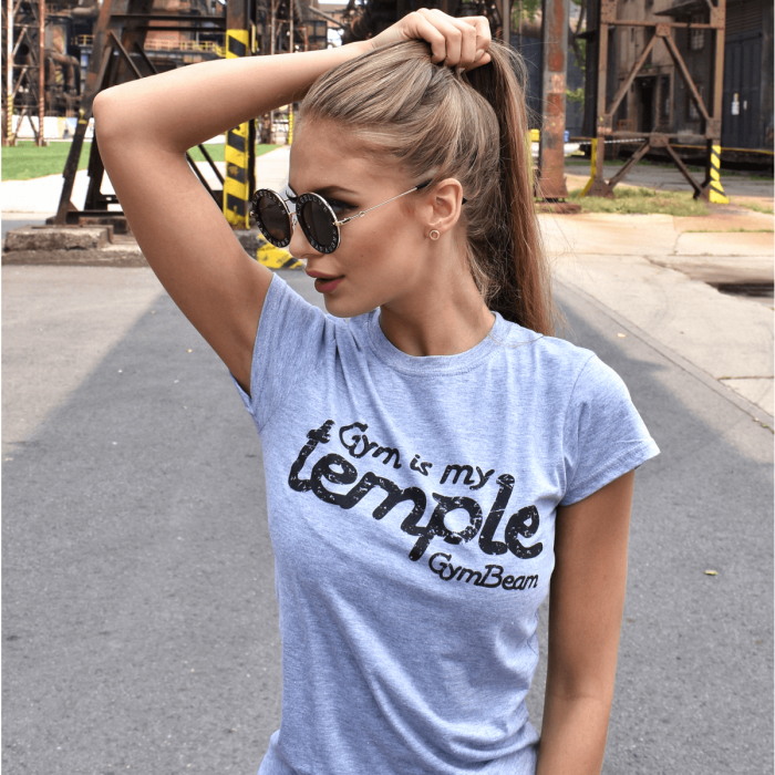Dámske tričko Temple Grey Black - GymBeam
