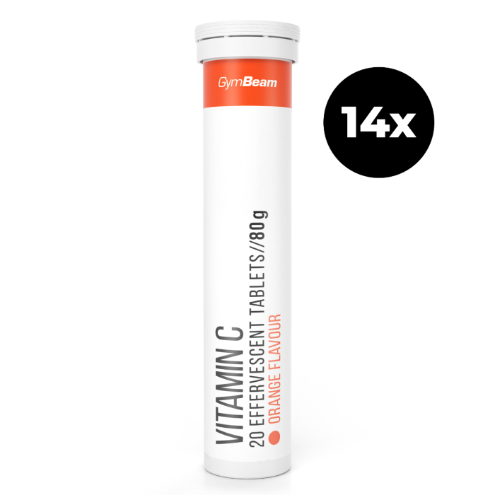 Vitamín C 1000 mg šumivý - GymBeam pomaranč - 20 tab.