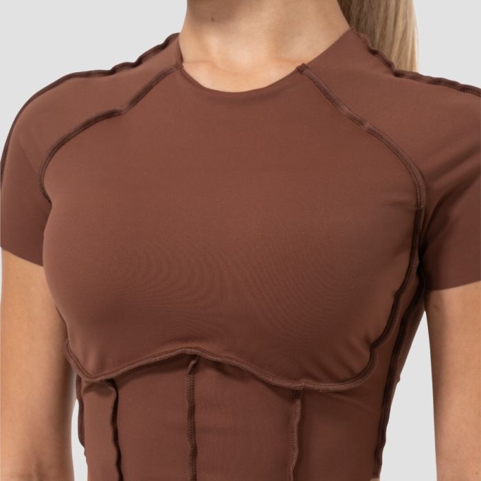Dámske tričko Cropped Cosmo Brown - GymBeam M