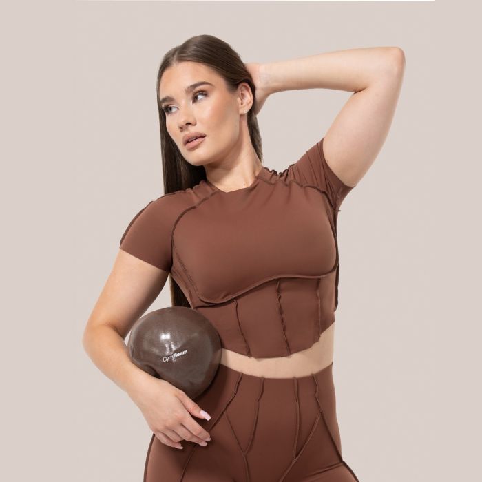 Dámske tričko Cropped Cosmo Brown - GymBeam M