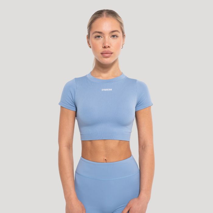 GymBeam Dámsky top Crop Flow Azure  XS