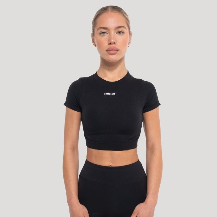 GymBeam Dámsky top Crop Flow Black  S