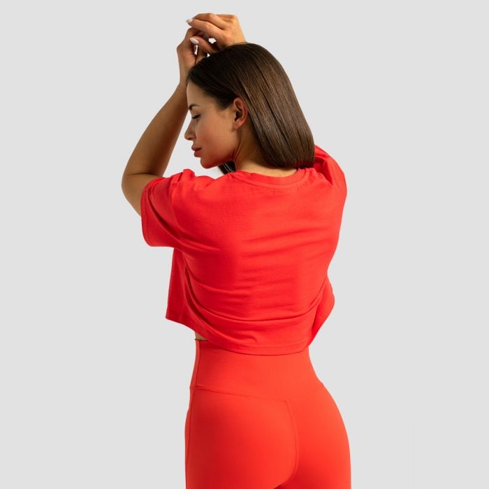 Dámske tričko Cropped Limitless Hot Red - GymBeam XS