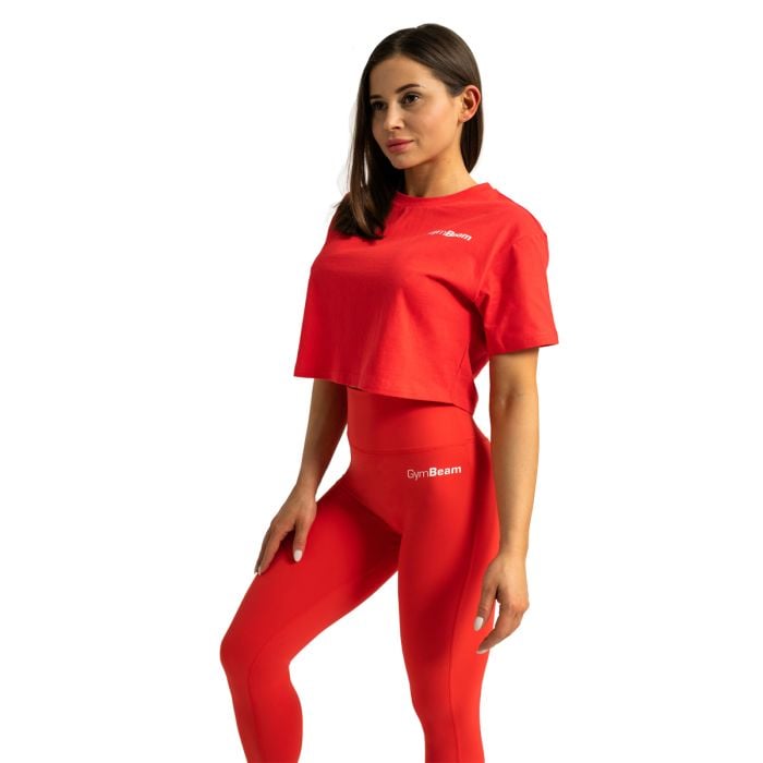 Dámske tričko Cropped Limitless Hot Red - GymBeam XS
