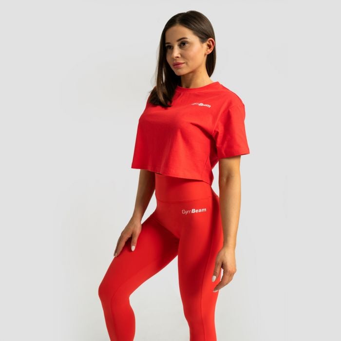 Dámske tričko Cropped Limitless Hot Red - GymBeam XS