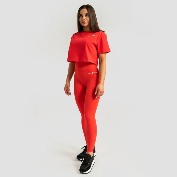 Dámske tričko Cropped Limitless Hot Red - GymBeam XS