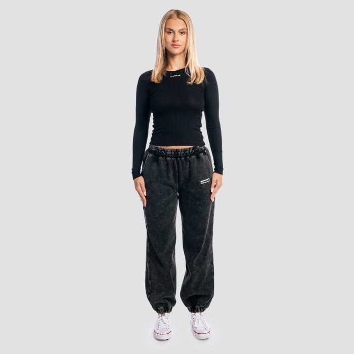 Dámske tričko s dlhým rukávom Aura Black - GymBeam S