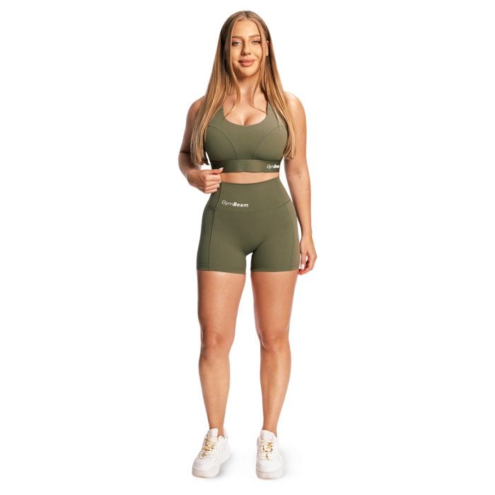 Dámske šortky Combat Olive Grey - GymBeam S