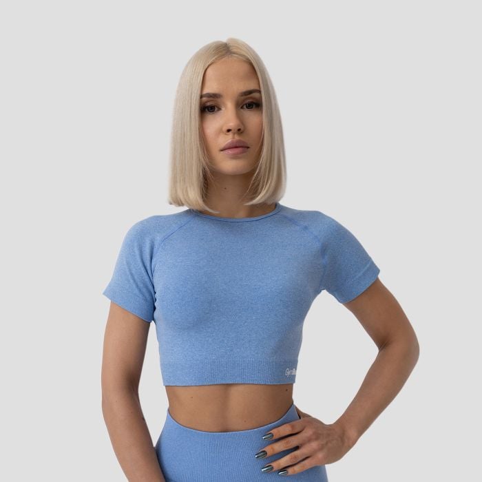 GymBeam Dámske tričko FLO Crop-Top Blue  XLXL
