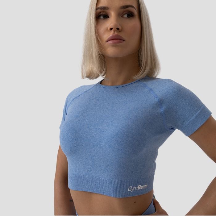 Dámske tričko FLO Crop-Top Blue - GymBeam L
