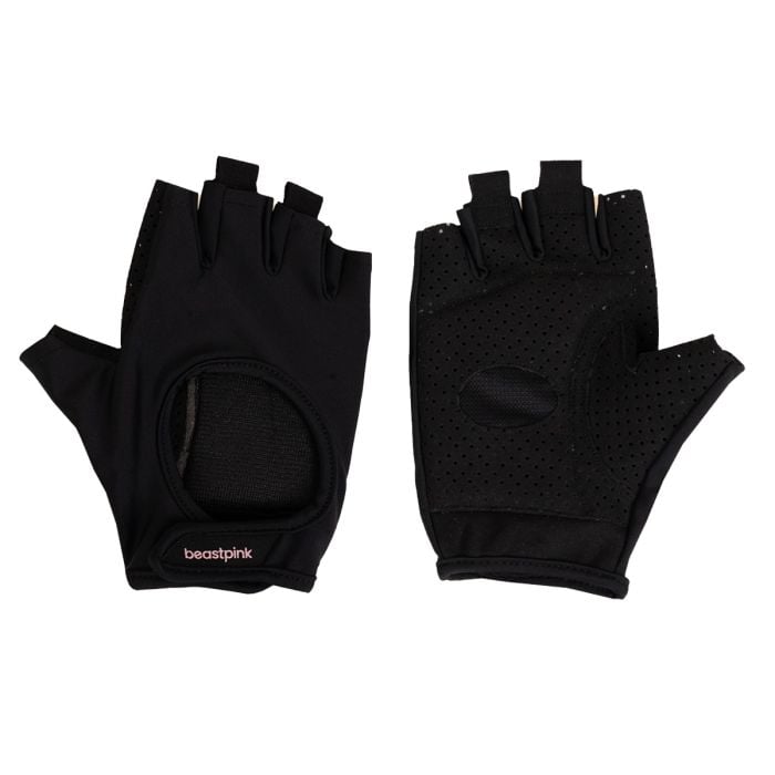 Dámske fitness rukavice Hyper Black - BeastPink S