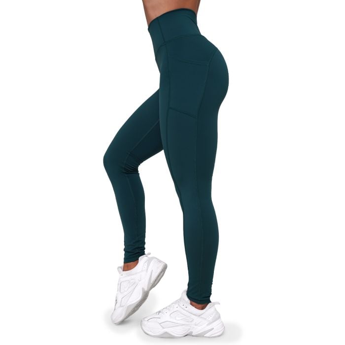 Dámske legíny Ignite Dark Green - GymBeam L