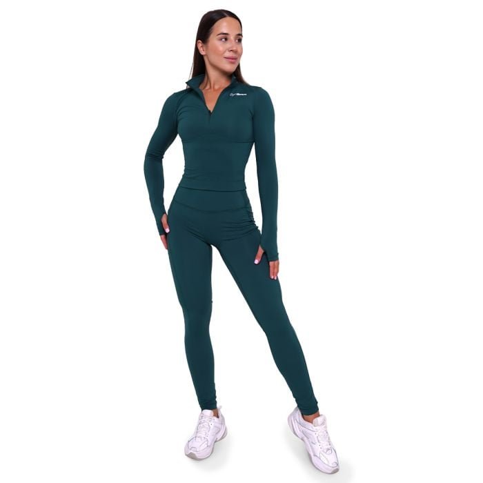 Dámske legíny Ignite Dark Green - GymBeam L