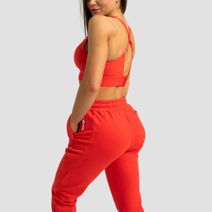 Dámske tepláky Limitless Hot Red - GymBeam XL
