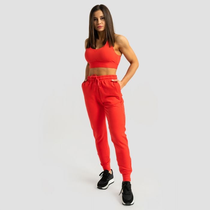 Dámske tepláky Limitless Hot Red - GymBeam XL