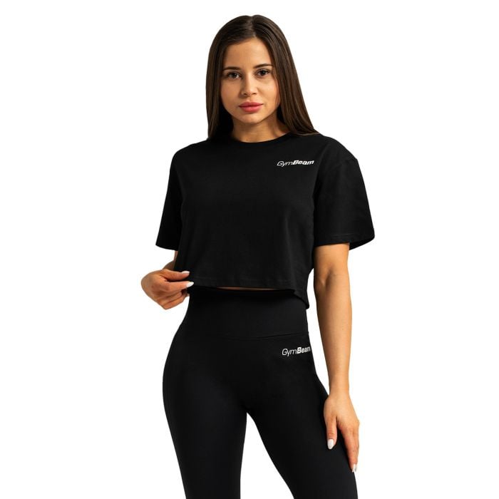 Dámske tričko Cropped Limitless Black - GymBeam S