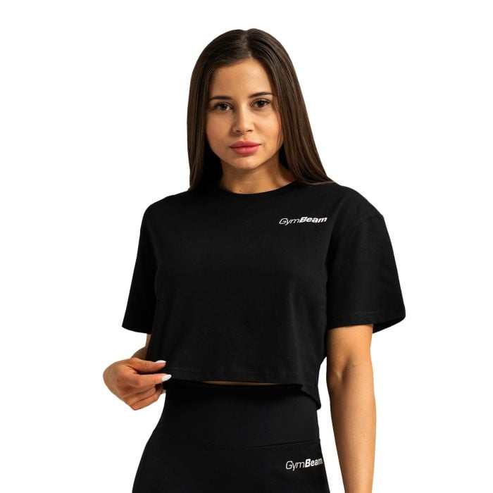 Dámske tričko Cropped Limitless Black - GymBeam S