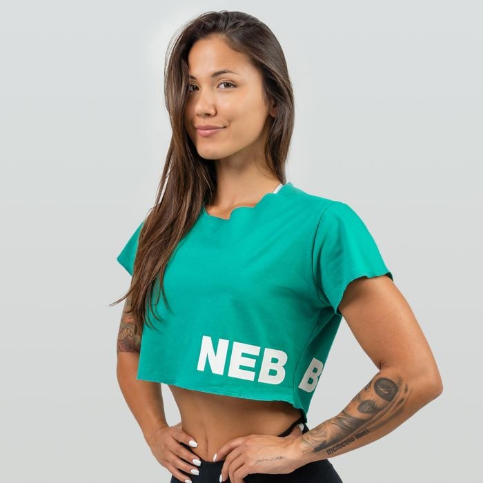 Dámske tričko Crop Top Powerhouse Green - NEBBIA 