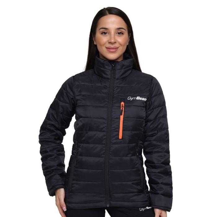 Dámska bunda Puffer Black/Orange - GymBeam M
