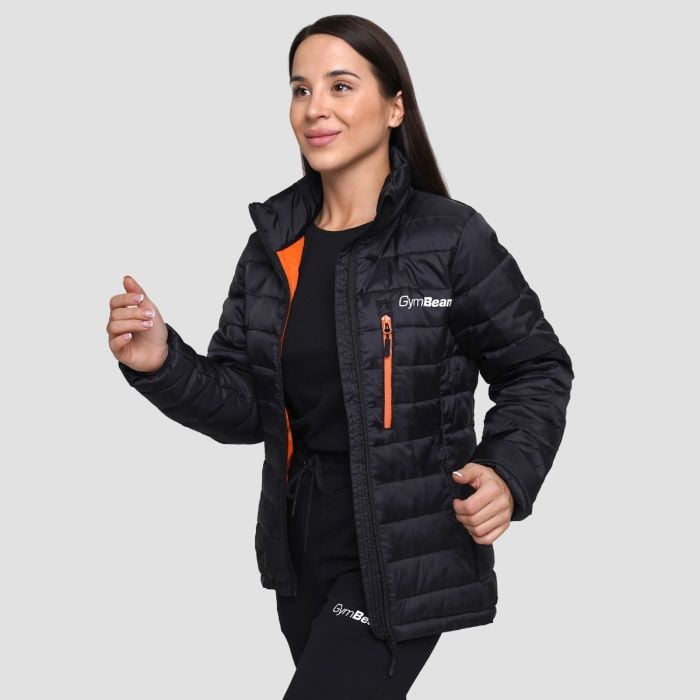 Dámska bunda Puffer Black/Orange - GymBeam M