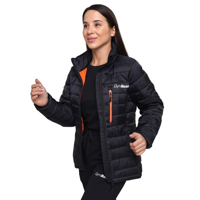 Dámska bunda Puffer Black/Orange - GymBeam M
