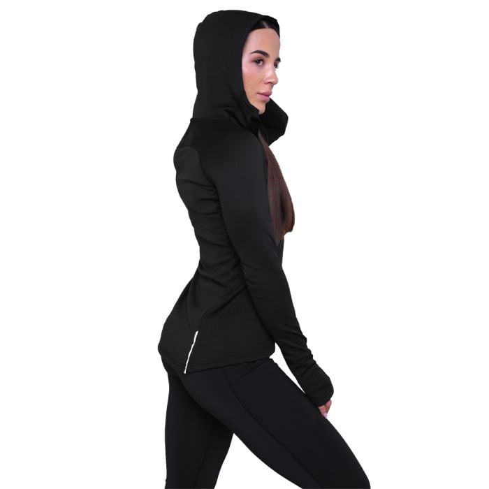 Dámska bežecká mikina 1/2 Zip Pulse Black - GymBeam M