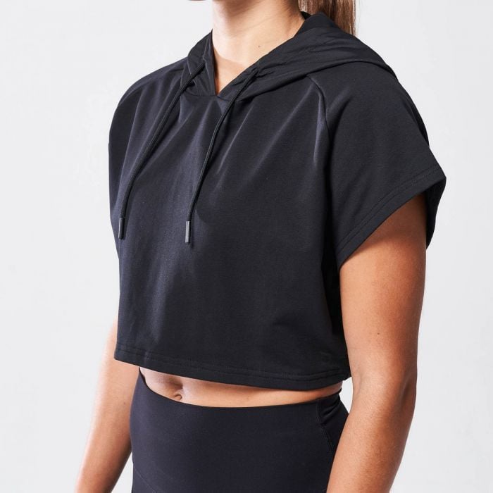 Dámske tričko Vented Crop Hoodie Black - SQUATWOLF XL