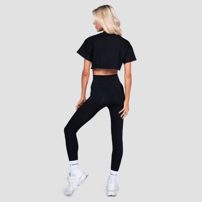 Dámske cropped tričko Thrive Black - GymBeam M