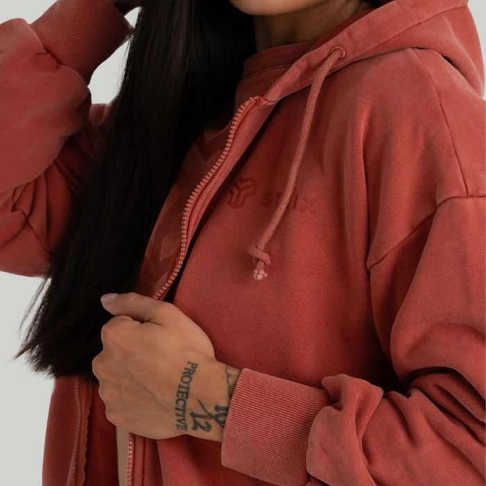 Dámska mikina Zip Washed Terra - STRIX S