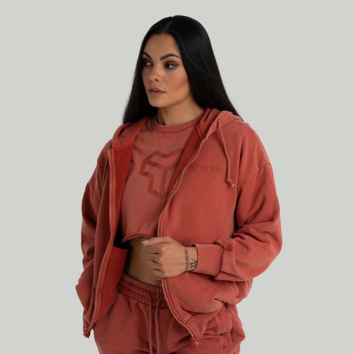 Dámska mikina Zip Washed Terra - STRIX S