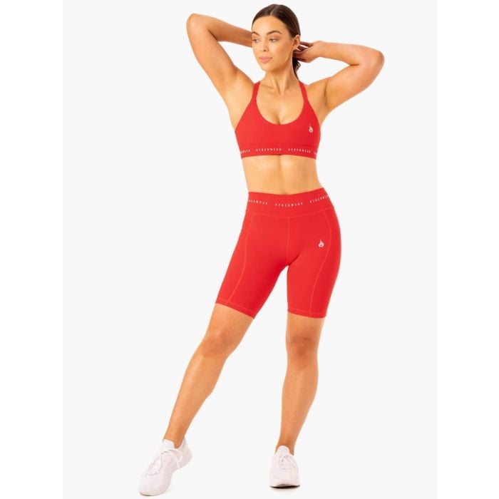 Women‘s Bike Shorts Reflex High Waisted Red - Ryderwear XL