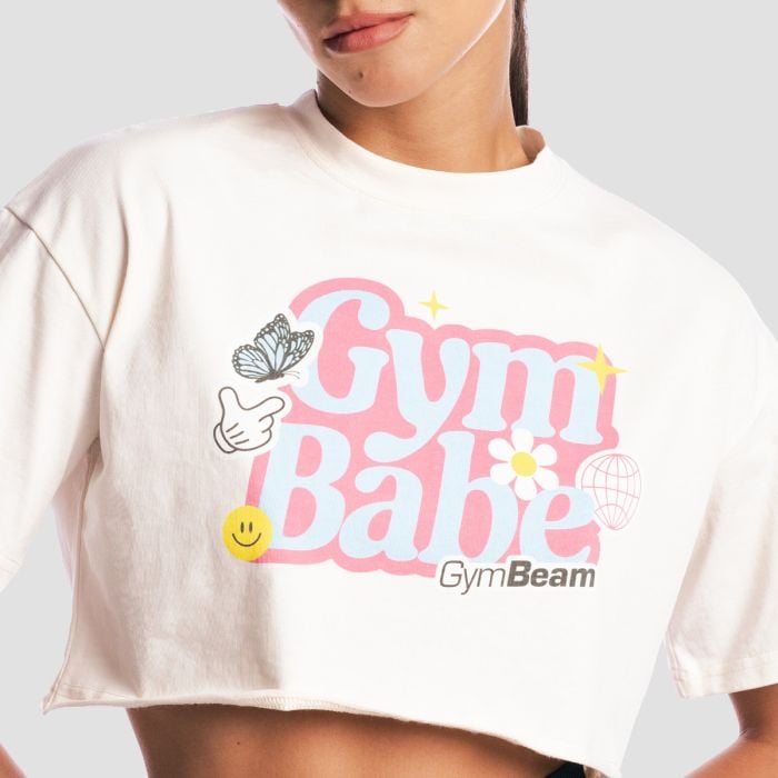 Dámske tričko GymBabe Cream - GymBeam S