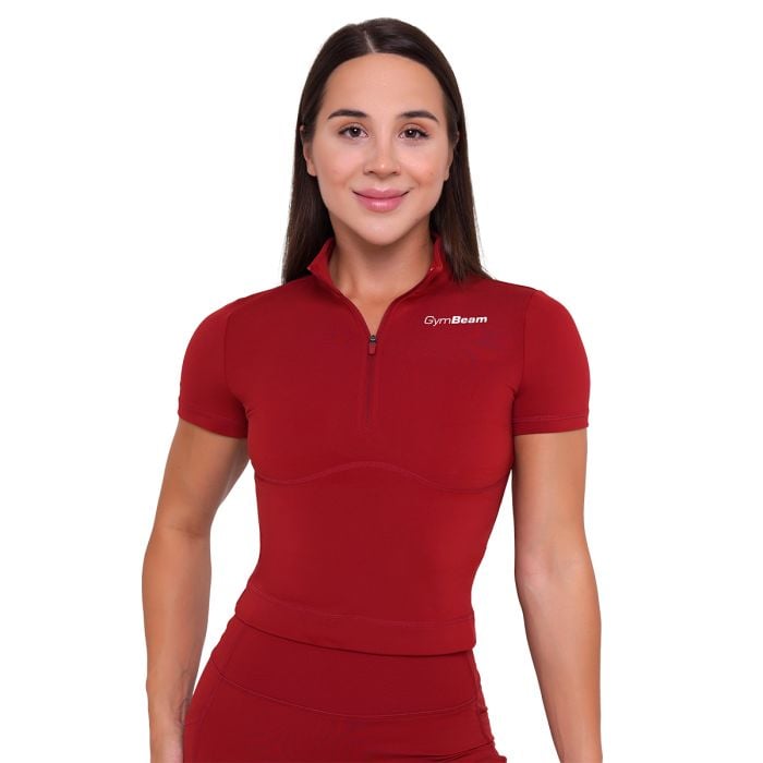 Dámske tričko Cropped Ignite Dark Red - GymBeam M