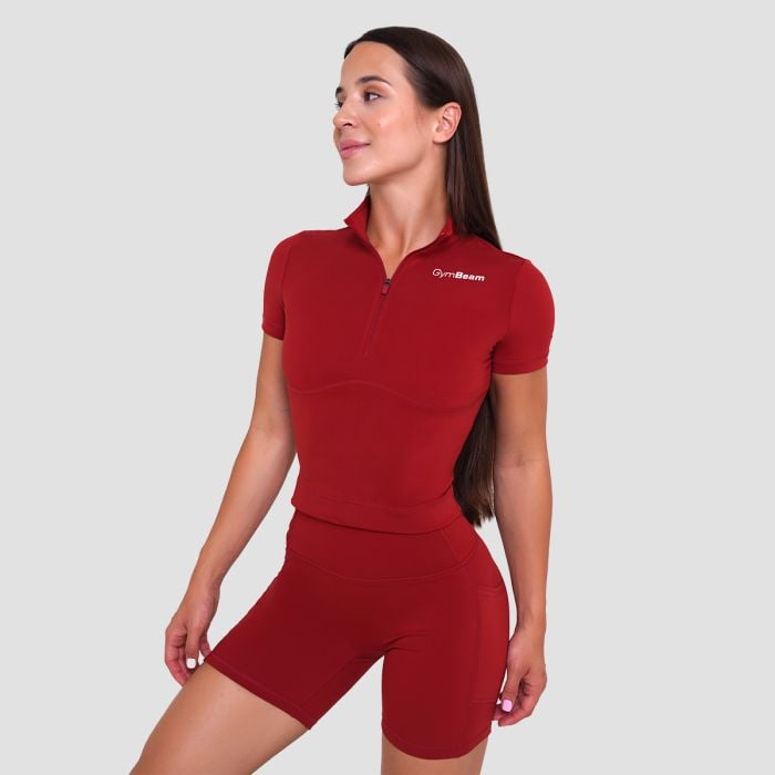 Dámske tričko Cropped Ignite Dark Red - GymBeam M