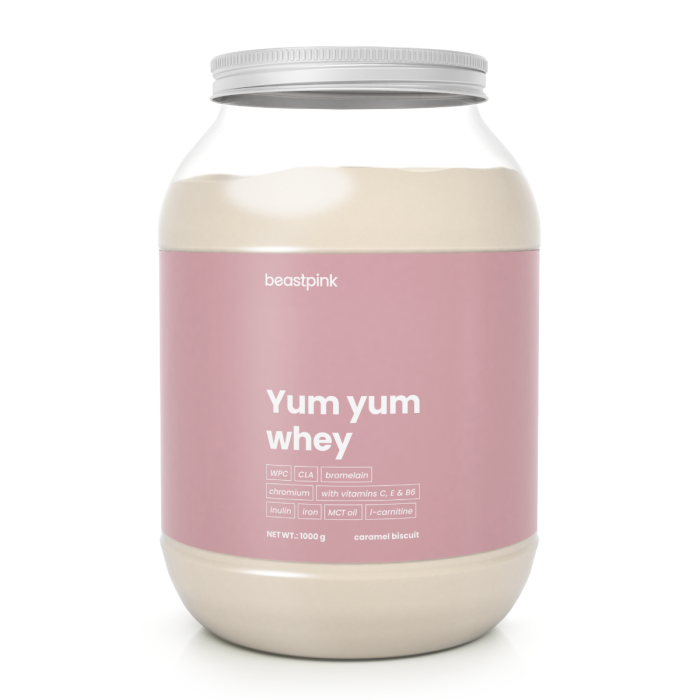 Yum Yum Whey - BeastPink + darčeky 1000 g - vanilková zmrzlina
