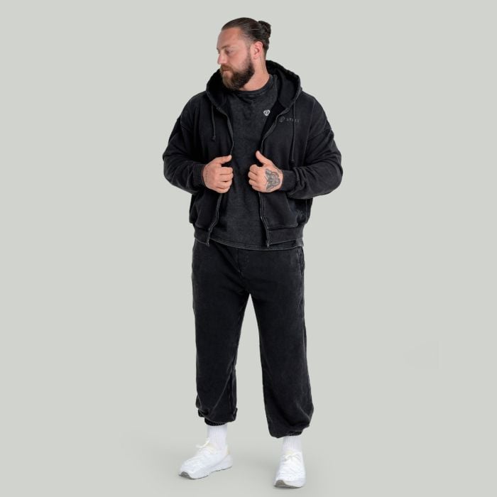 Mikina Zip Washed Black - STRIX M