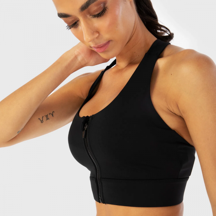Športová podprsenka Zip Up Infinity Black - SQUATWOLF S