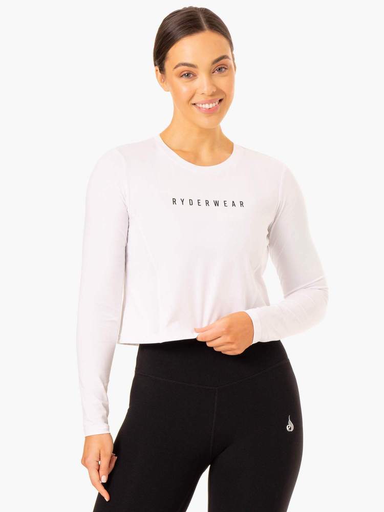 Dámske tričko Long Sleeve Top Foundation White - Ryderwear